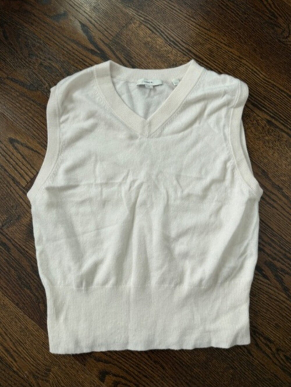NWOT Vince White V-Neck Wool&Cashmere Blend Vest - Picture 2 of 5